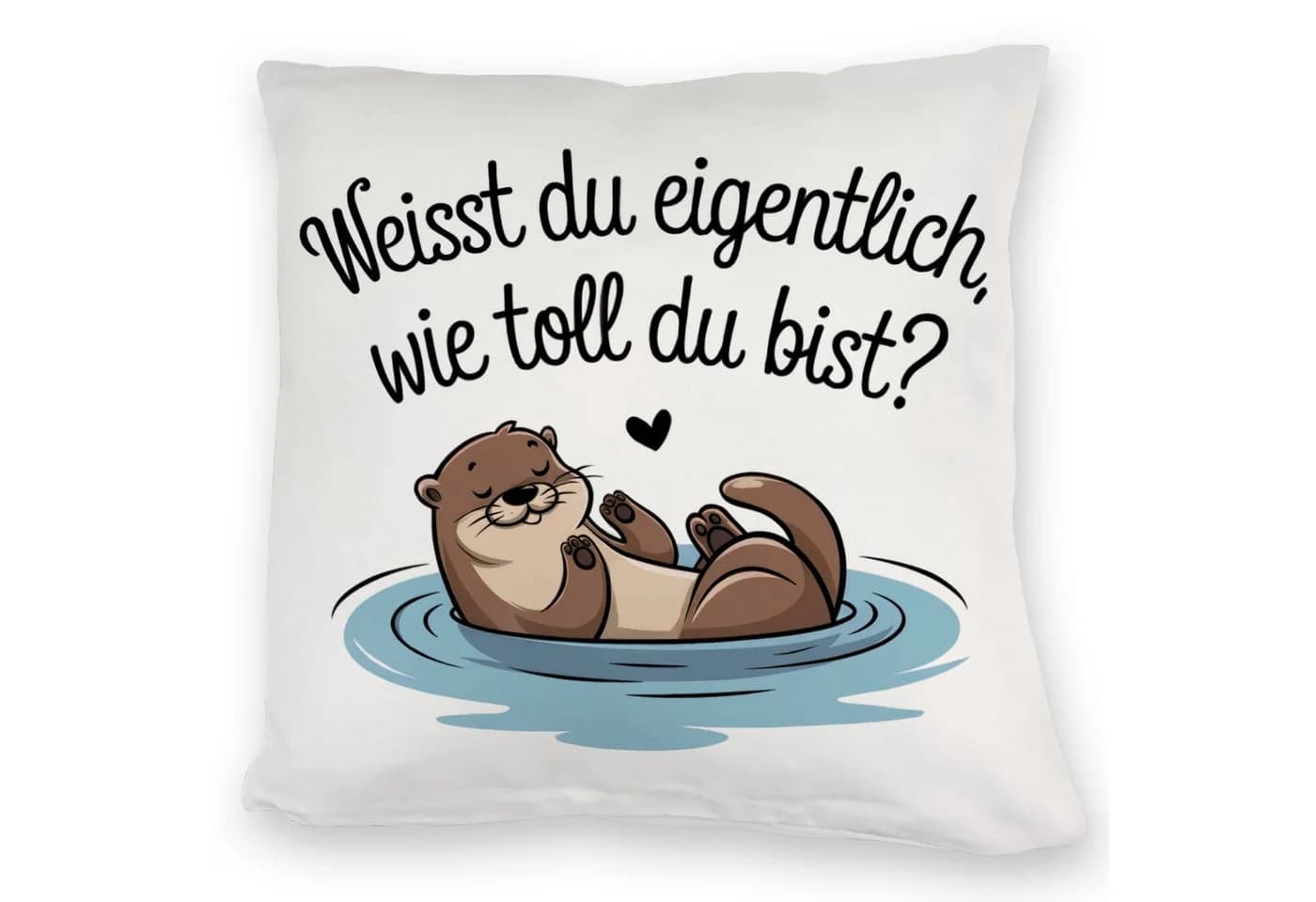speecheese Dekokissen mit Otter Motiv 'Wie toll du bist' - Bild 2