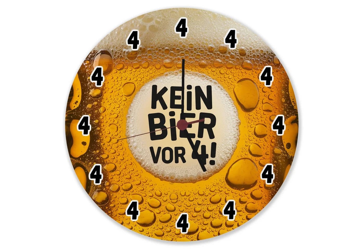 speecheese Wanduhr 'Kein Bier vor 4!' Aluminium Silber/Gelb - Bild 2