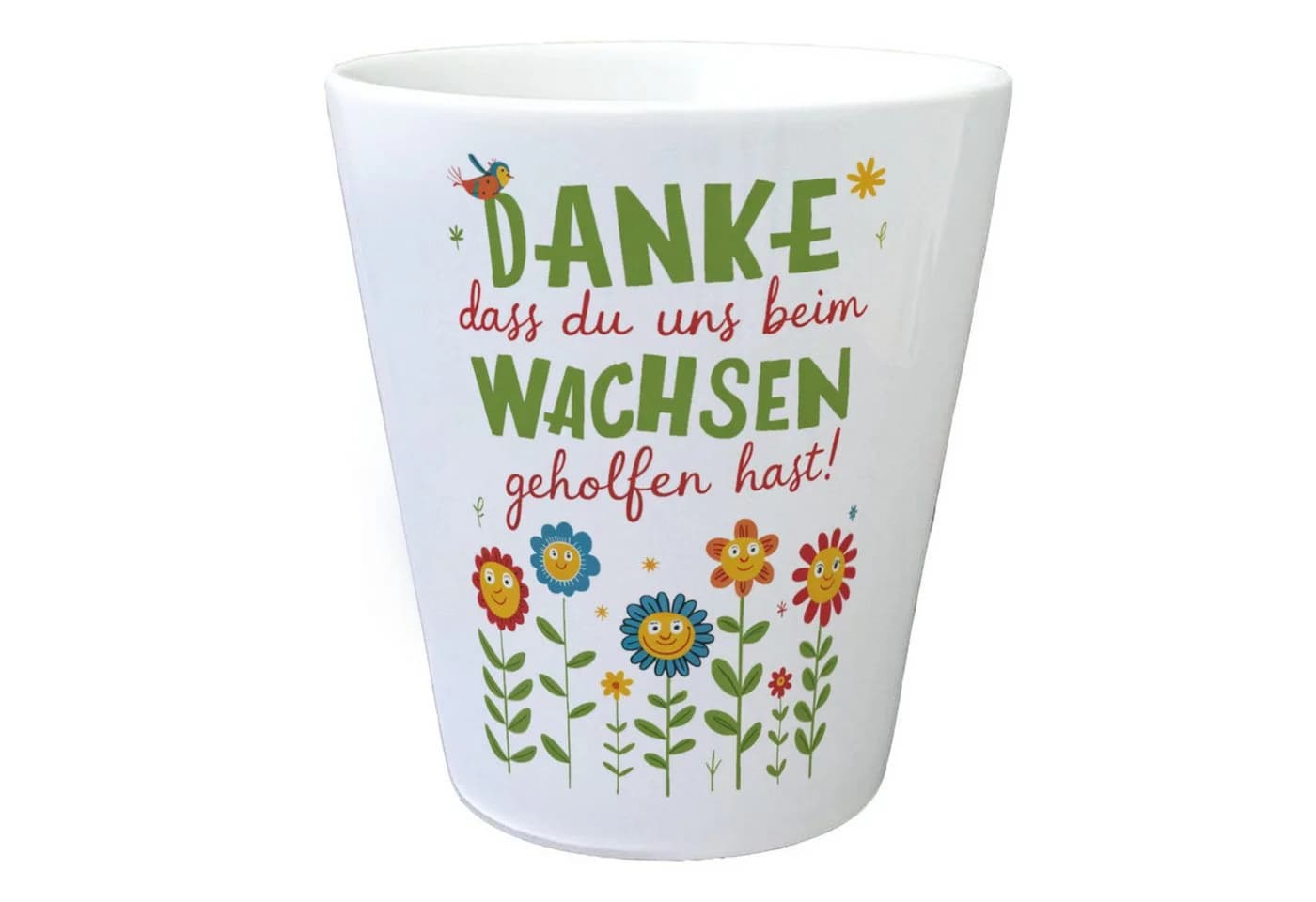 speecheese Blumentopf Dankesbotschaft DANKE Weiß/Grün - Bild 2