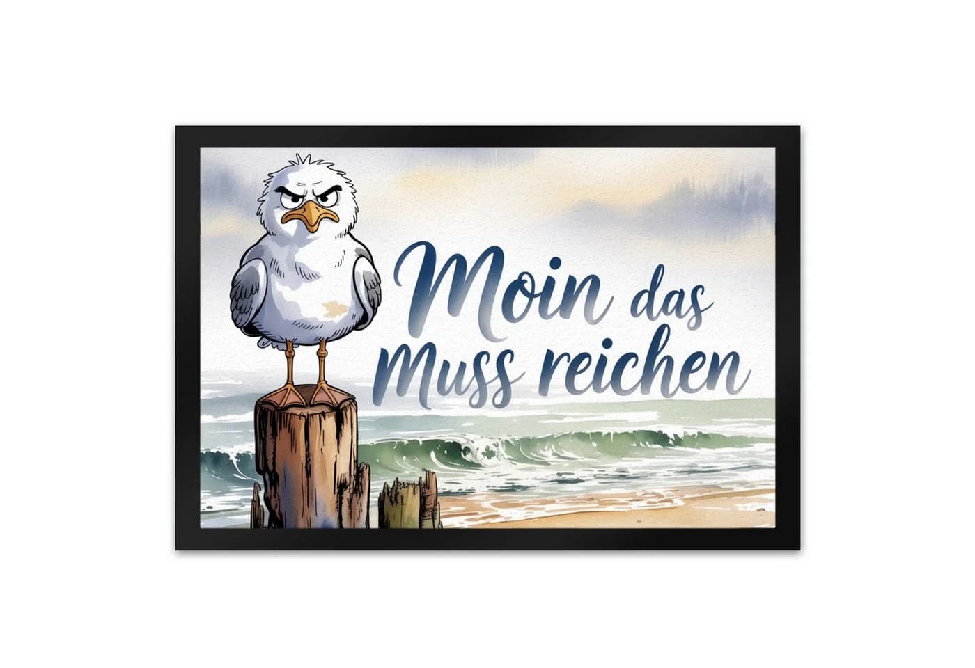 speecheese Fußmatte Möwe Aquarell Moin Spruch - Bild 2