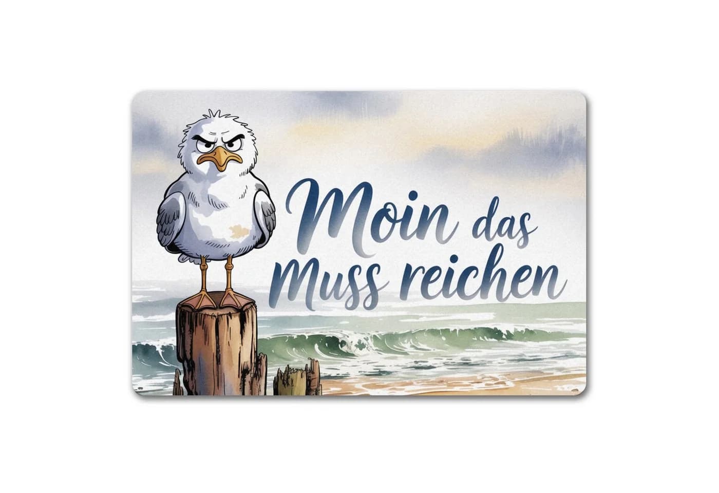 speecheese Fußmatte Möwe Aquarell Moin Spruch 40x60 cm - Bild 2