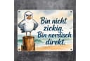 speecheese Metallschild Möwe am Strand 15x20 cm Nordischer Humor Bild 1