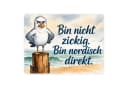 speecheese Metallschild Möwe am Strand 15x20 cm Nordischer Humor Bild 2