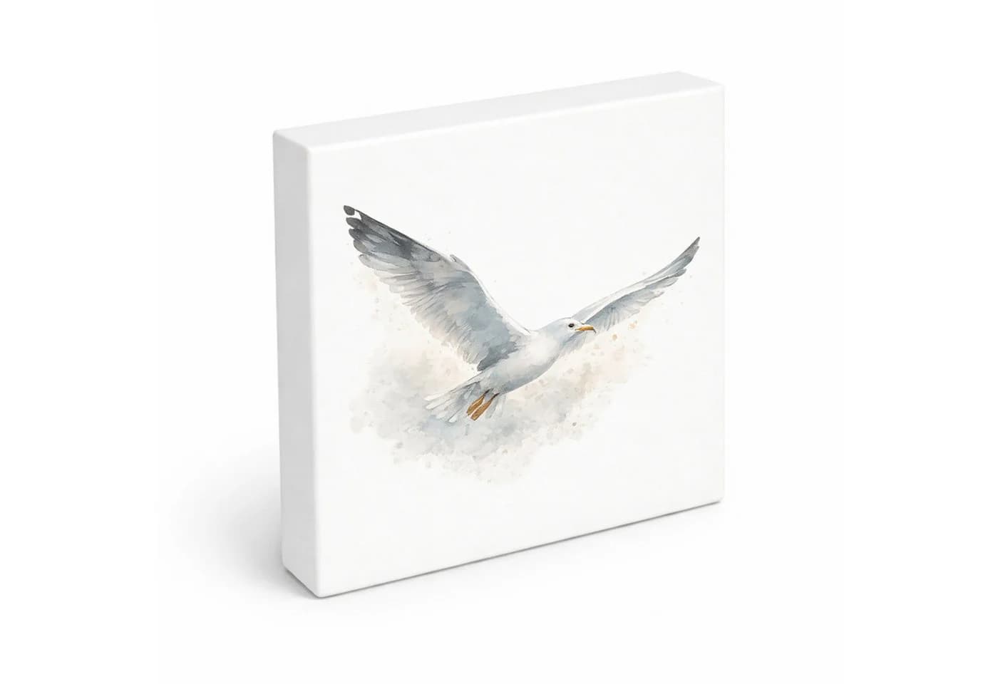 speecheese Holzbild Küstenklänge Möwe Weiß 15x15 cm - Bild 2