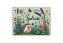 speecheese Metallschild Igel auf Wildblumen Gartendeko 15x20 cm Bild 2