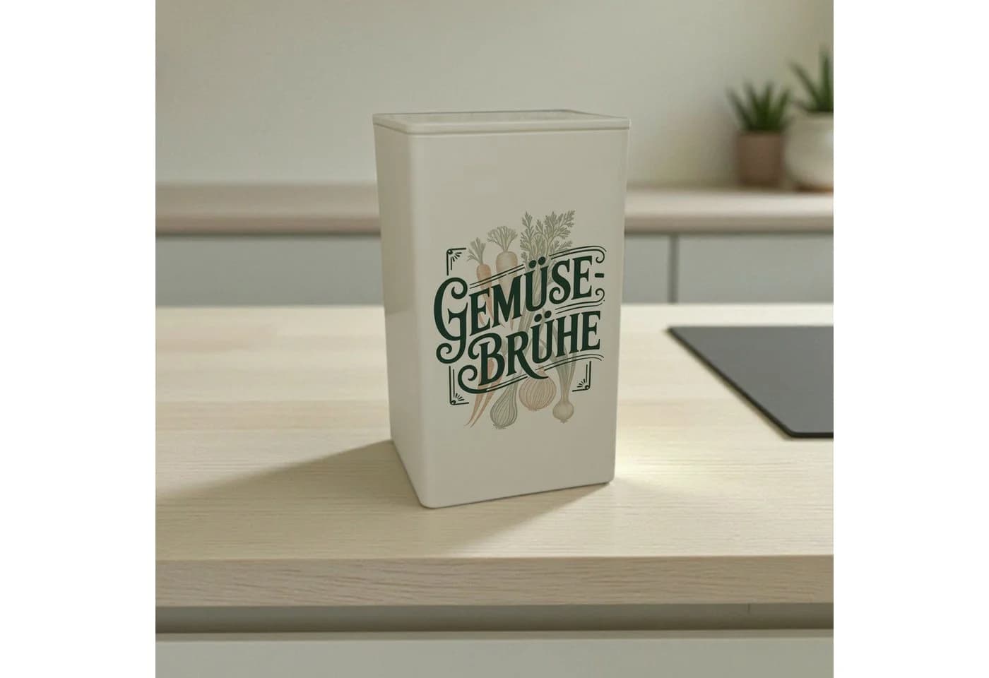 speecheese Aufbewahrungsdose Gemüse Vintage Design 900ml Beige/Grün