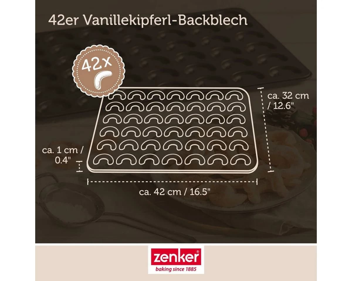 Zenker Kipferl-Set mit Backblech, Puderzuckersieb & Teigschaber - Bild 4