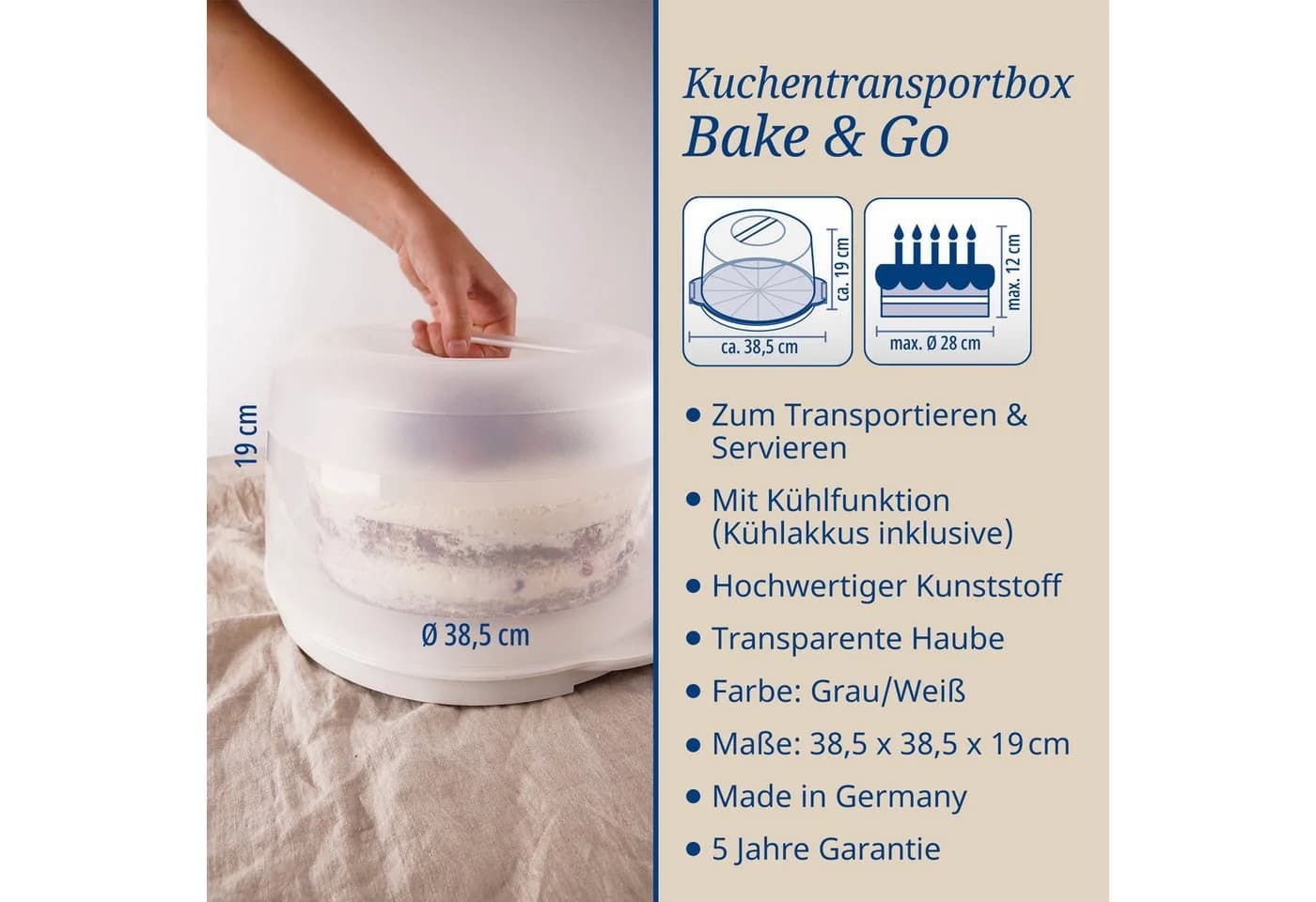 Dr. Oetker Kuchentransportbox Bake & Go mit Kühlakkus - Bild 3