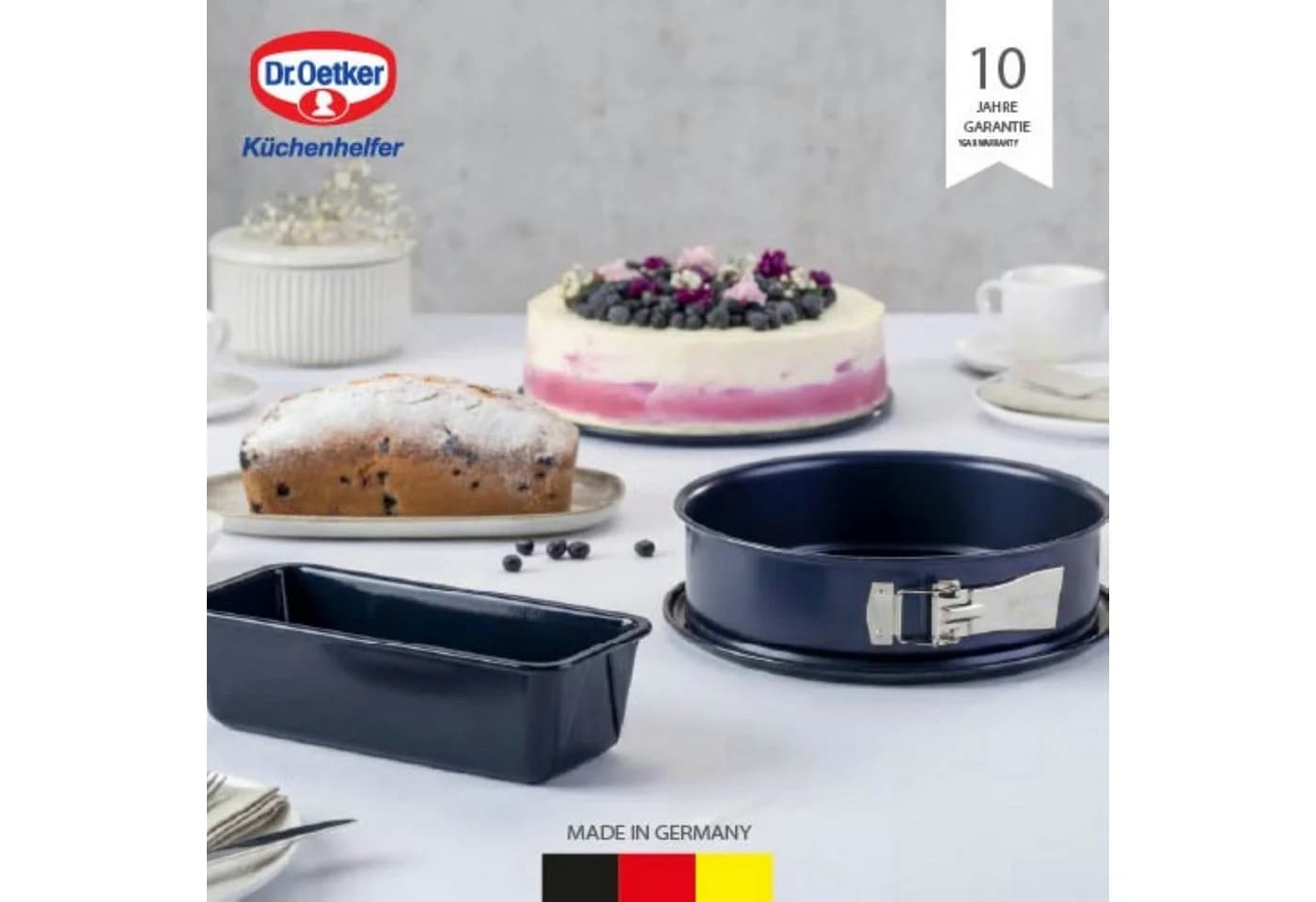 Dr. Oetker Back-Set Backformen "Back-Liebe Emaille" 2-teilig Nachtblau