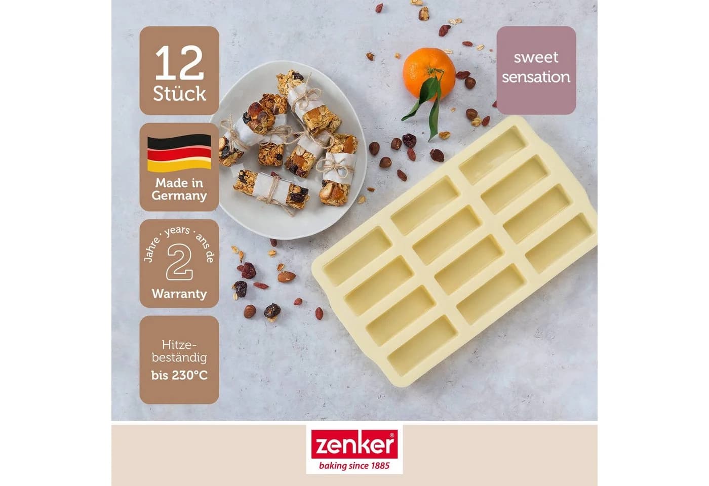 Zenker Müsliriegel-/ Minikuchenform 4er Set Silikon