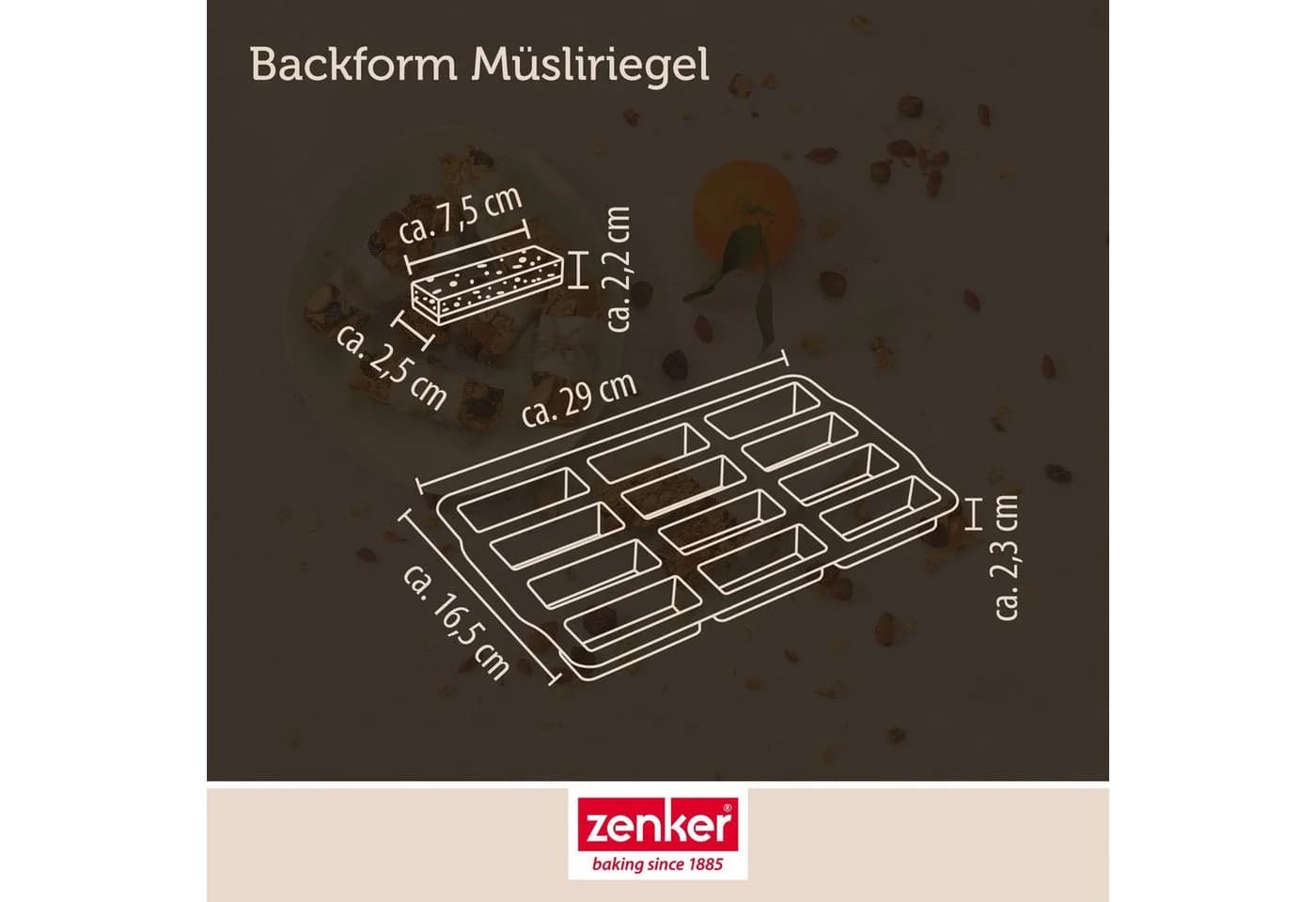 Zenker Müsliriegel Silikonbackform 2er-Set Gelb - Bild 4