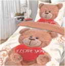 Casa Colori Kinderbettwäsche Bär I Love You Microfaser 2-teilig Bild 1