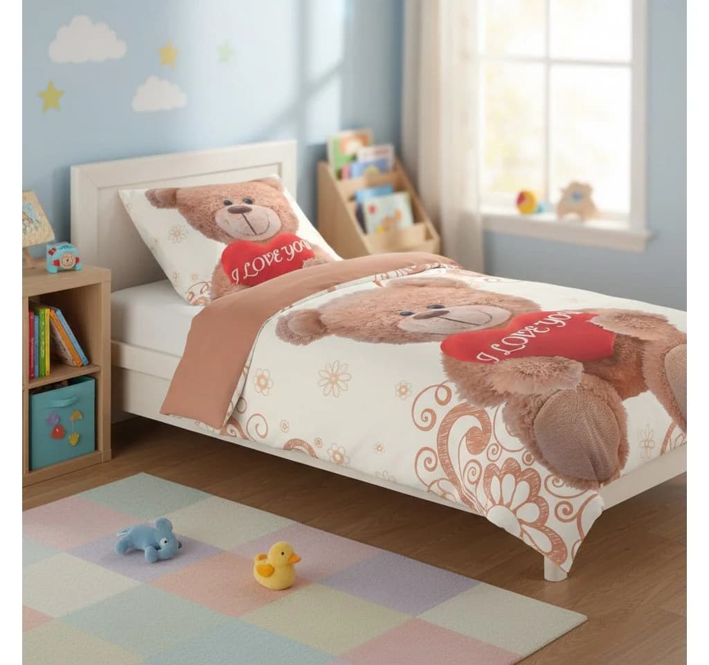 Casa Colori Kinderbettwäsche Bär I Love You Microfaser 2-teilig - Bild 2