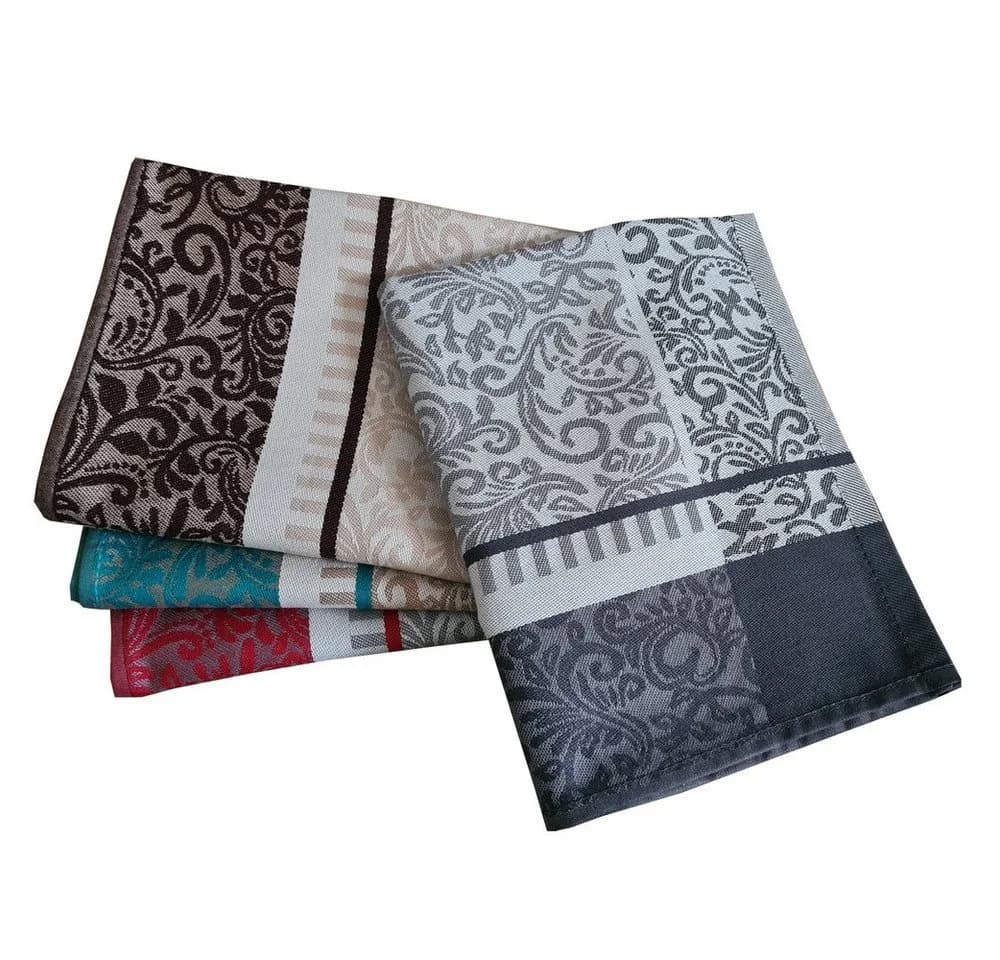 Casa Colori Geschirrtuch 100% Baumwolle Braun Ornamente Muster
