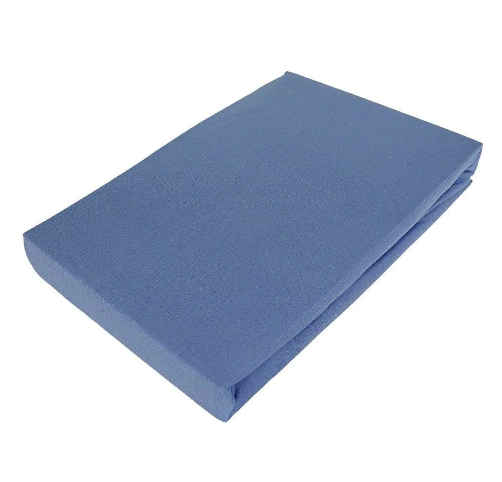 Casa Colori Spannbettlaken Jersey 90-100x200 cm Blau 100% Baumwolle - Bild 2