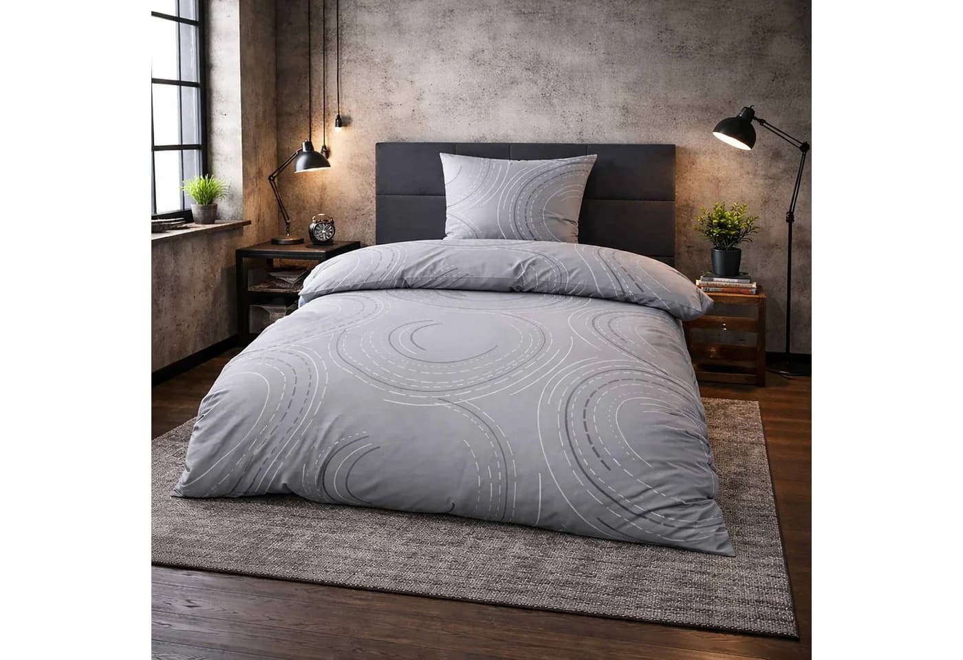 Casa Colori Bettwäsche Microfaser Fleece Wintergarnitur Grau Anthrazit - Bild 2