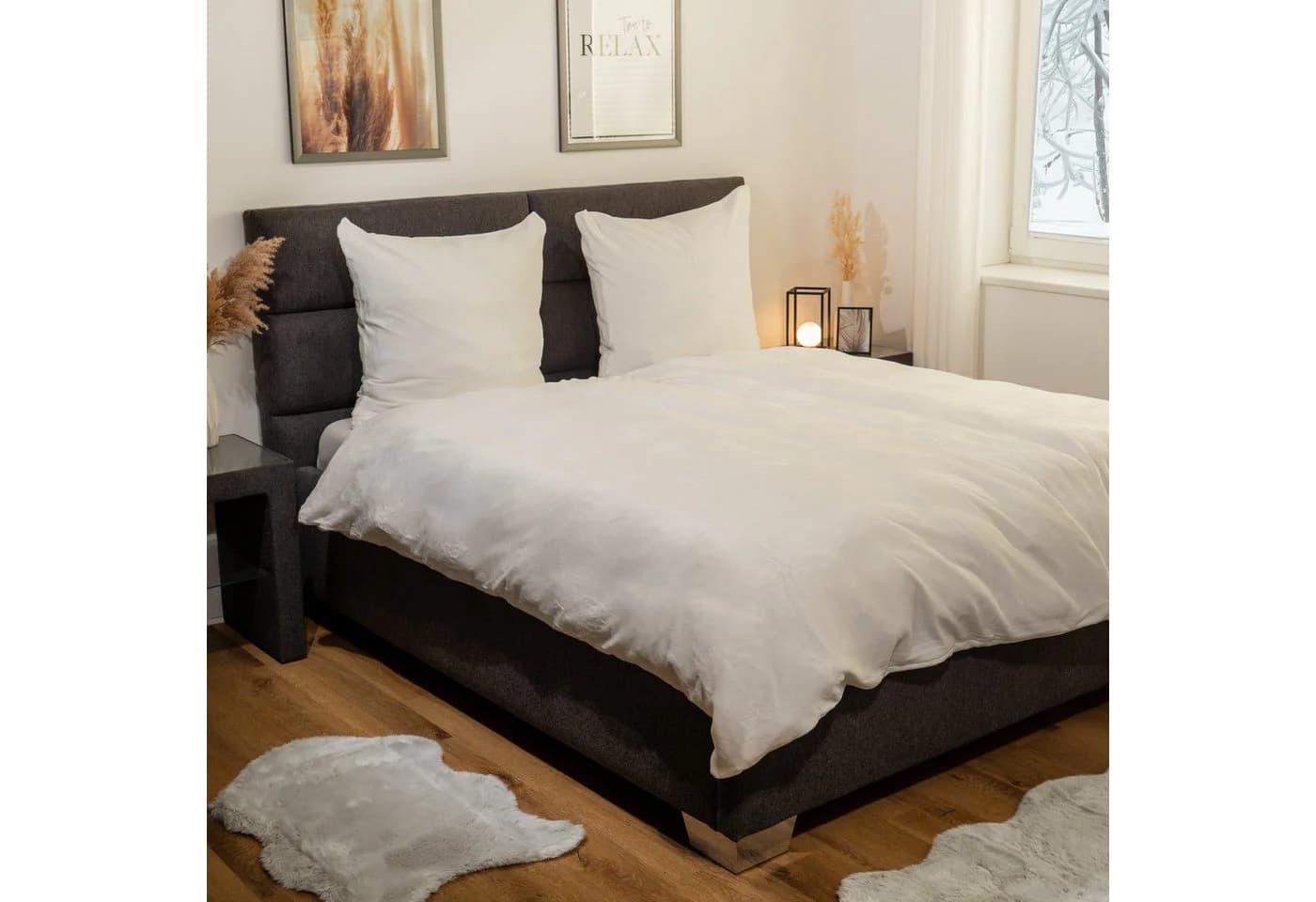 Casa Colori Bettwäsche Teddy Flausch 2-teilig Uni Offwhite Polyester - Bild 4