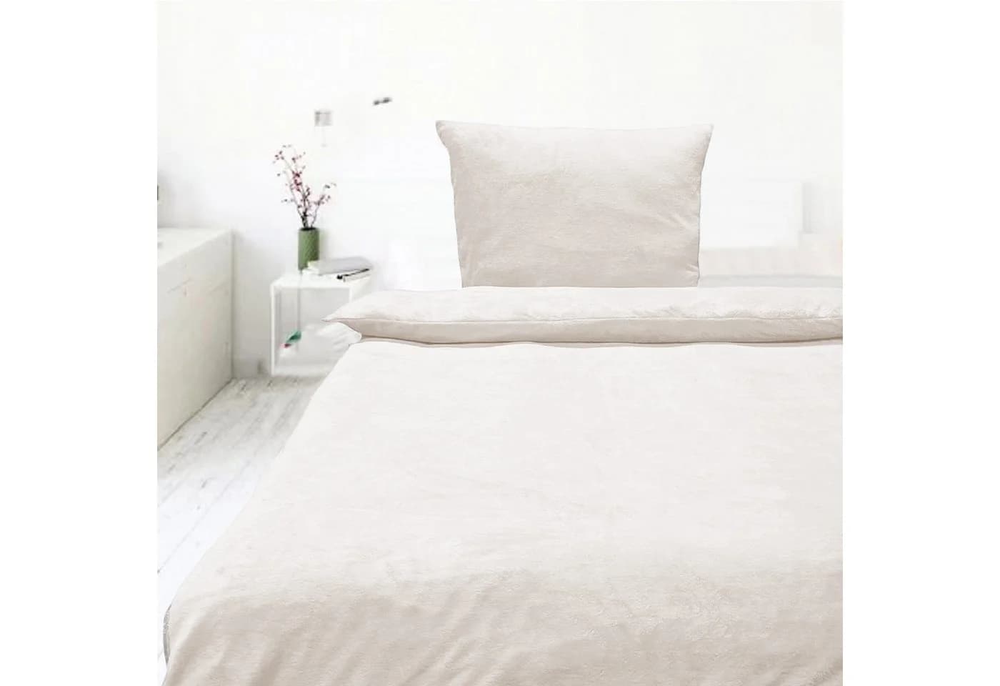 Casa Colori Bettwäsche Teddy Flausch 2-teilig Uni Offwhite Polyester - Bild 5