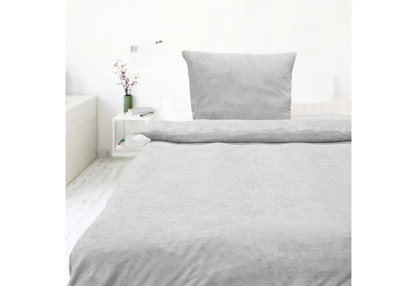 Casa Colori Bettwäsche Teddy Flausch Polyester 2-teilig Uni Silber - Bild 5