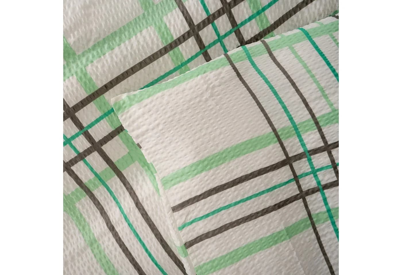 Casa Colori Bettwäsche Seersucker 2-tlg. Streifen Weiß Mint Grau - Bild 5