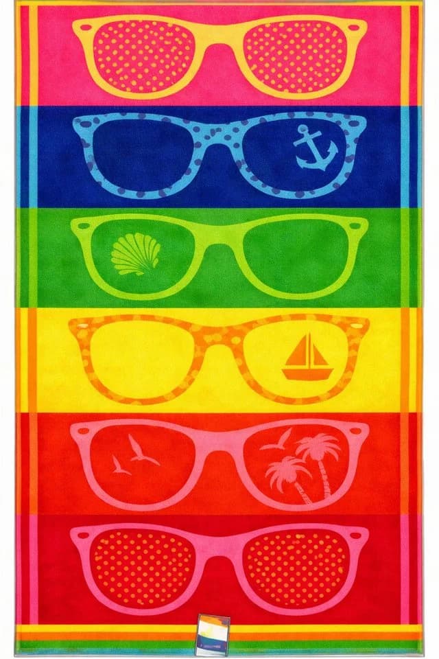 Casa Colori Strandtuch Sommer Bunt Frottier