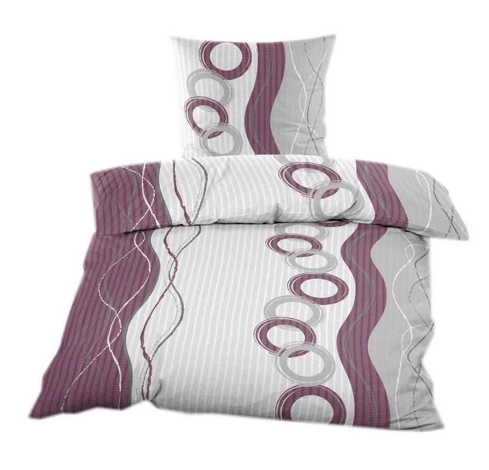 Casa Colori Bettwäsche Seersucker 135x200 Violett Grau Weiss - Bild 2