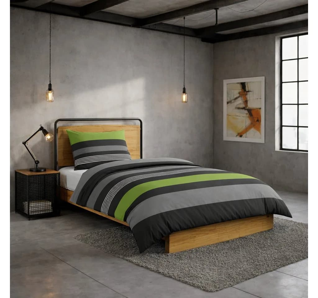 Casa Colori Flanell Bettwäsche 135x200cm gestreift, 100% Baumwolle - Bild 2