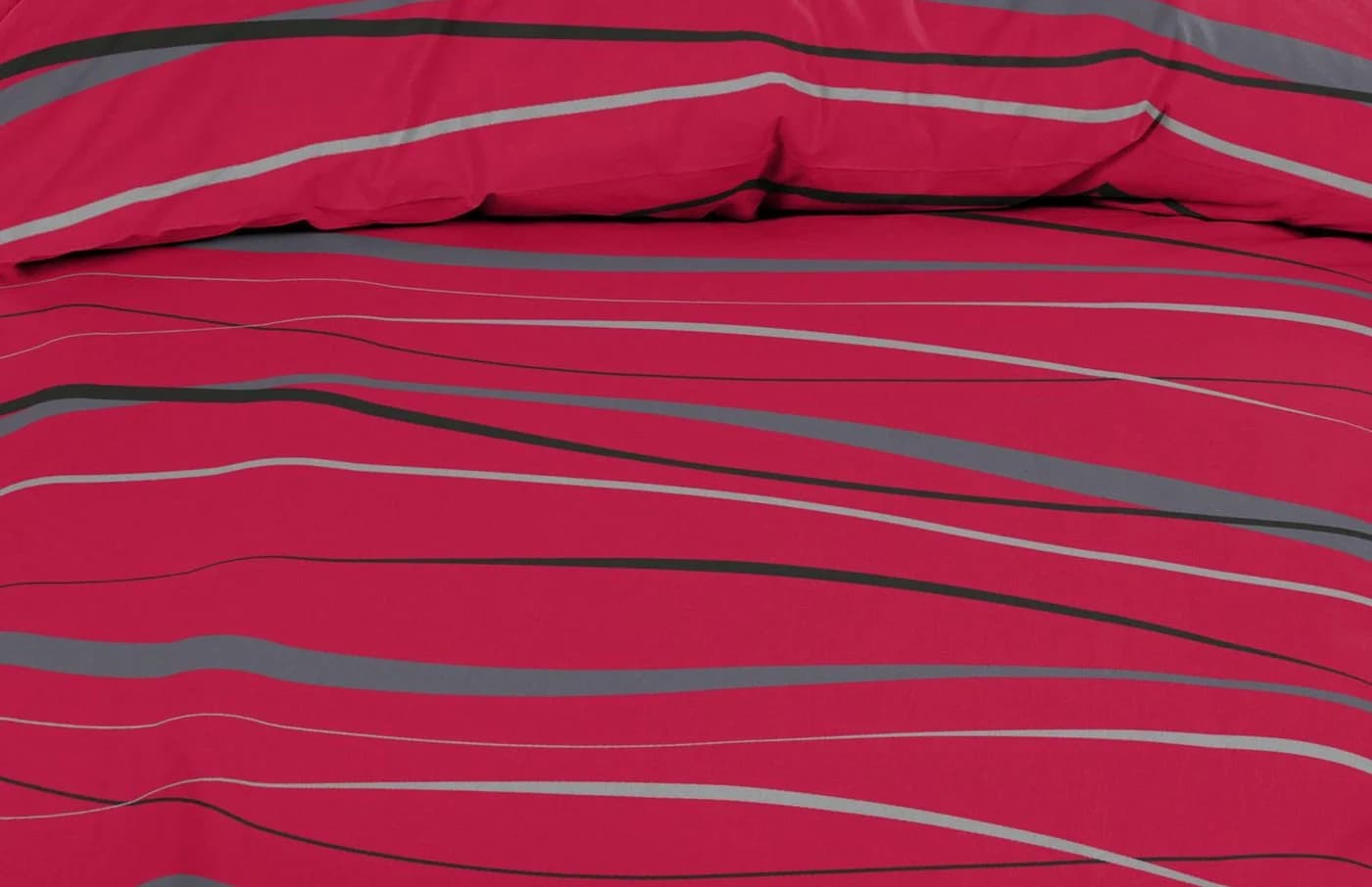 Casa Colori Biber Bettwäsche Rot Wellenmuster 2-teilig 135x200 cm