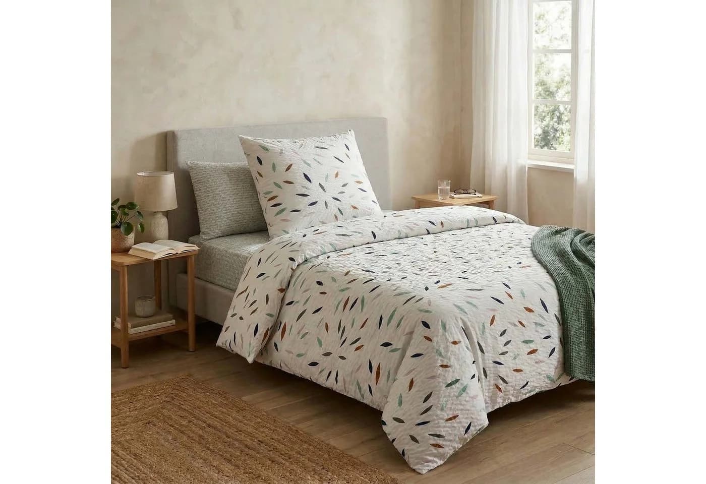 Casa Colori Seersucker Bettwäsche Weiß Bunt 100% Baumwolle - Bild 2