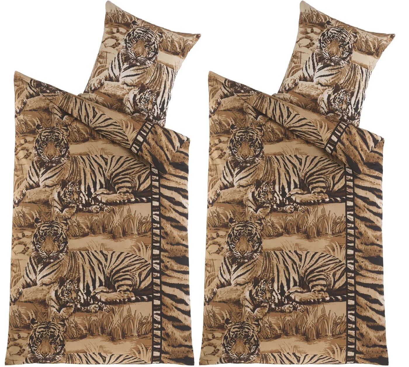 KH-Haushaltshandel Bettwäsche 4-tlg. mit Tiger-Motiv Polyester - Bild 2
