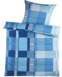 KH-Haushaltshandel Bettwäsche 4-tlg. Biber Winter Bettwäsche Blau Karo Bild 1