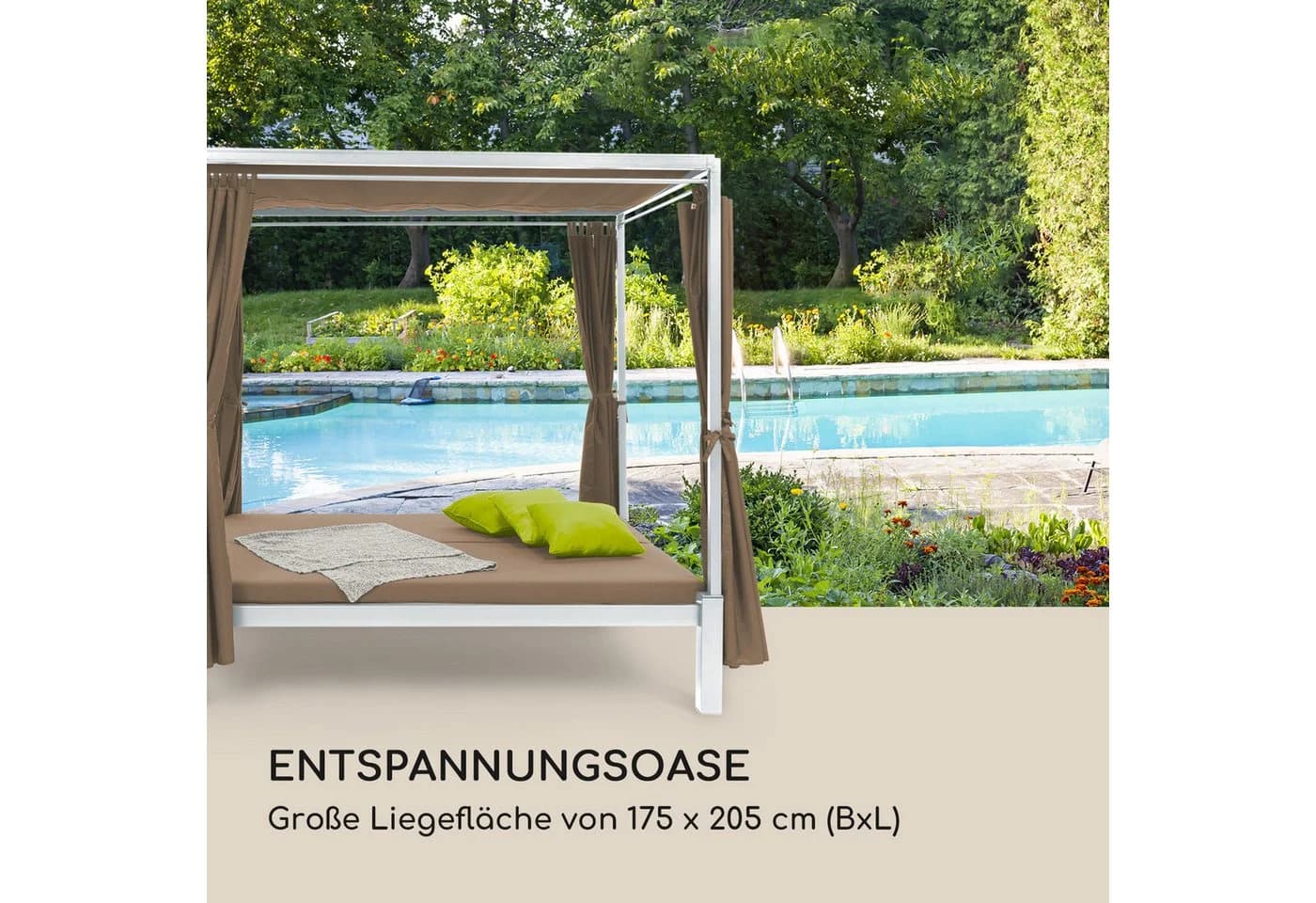 Blumfeldt Senator Lounge Gartenliege Set Beige Stahl - Bild 3