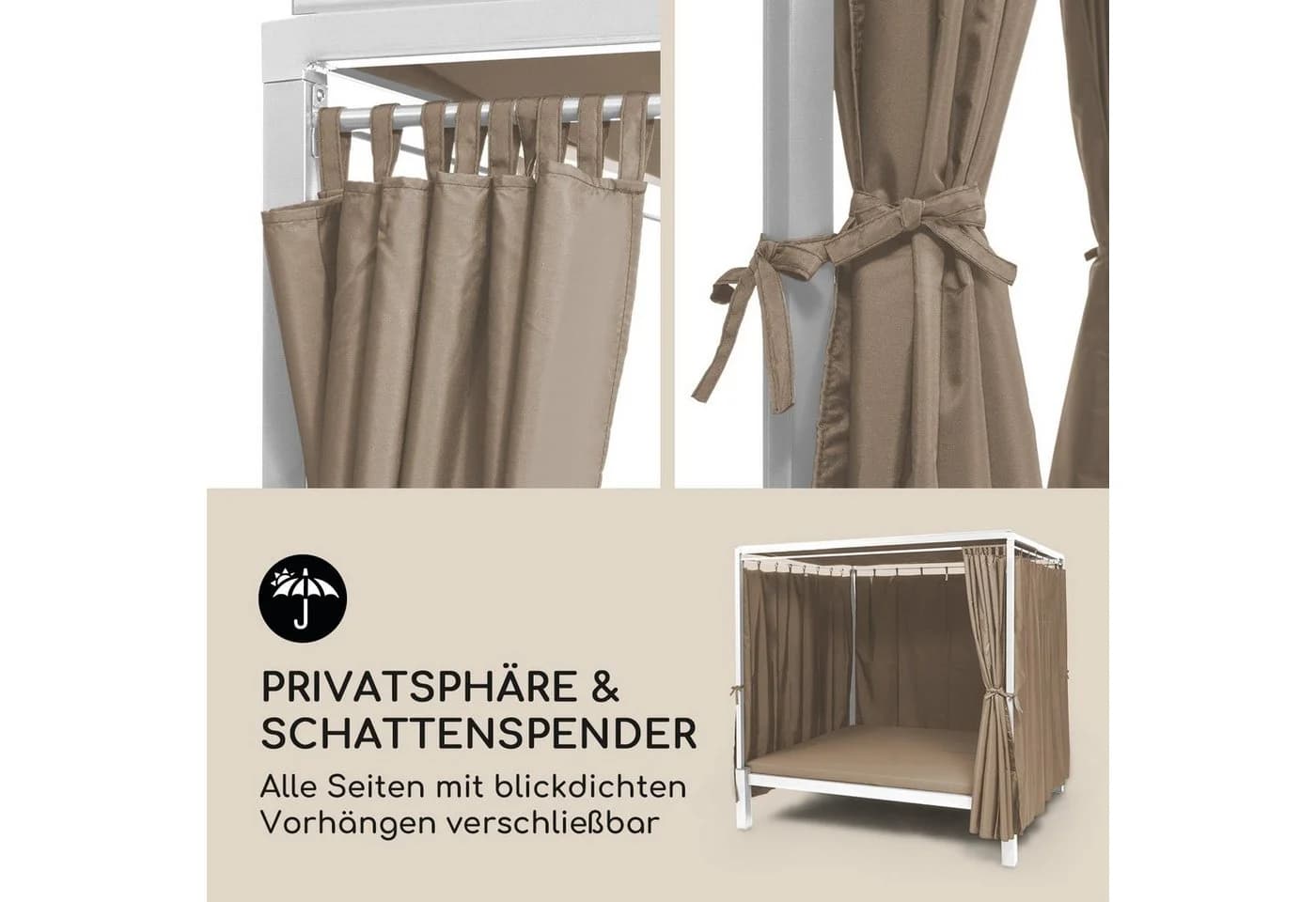 Blumfeldt Senator Lounge Gartenliege Set Beige Stahl - Bild 5