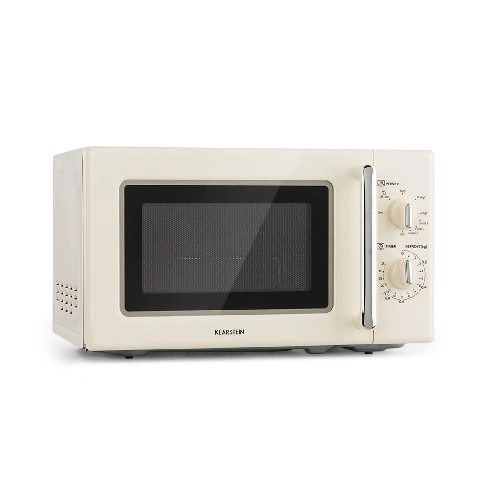Klarstein Caroline Mikrowellen-Grill 20L Retro Creme