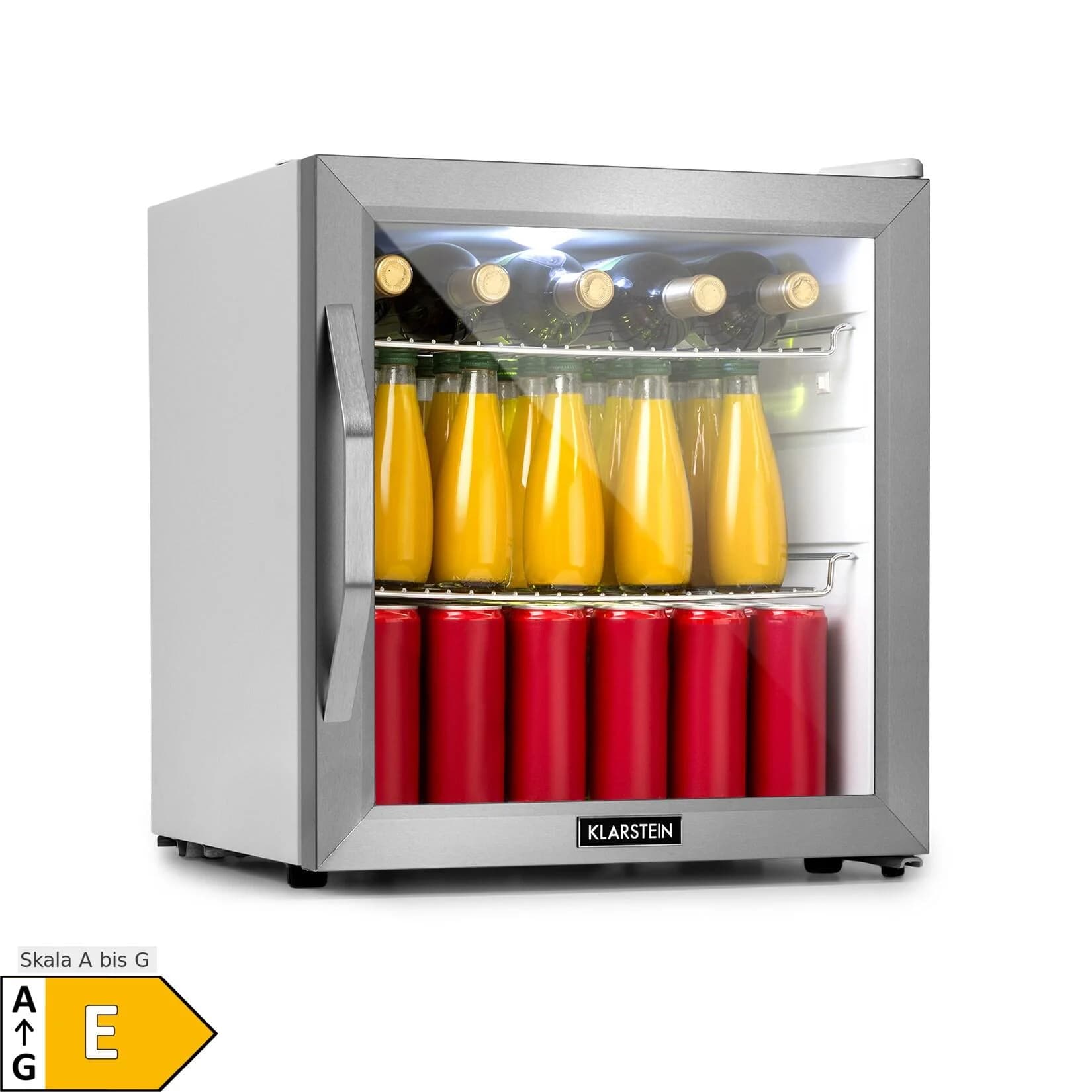 Klarstein Beersafe L Crystal White Kühlschrank 47L Glastür Edelstahl