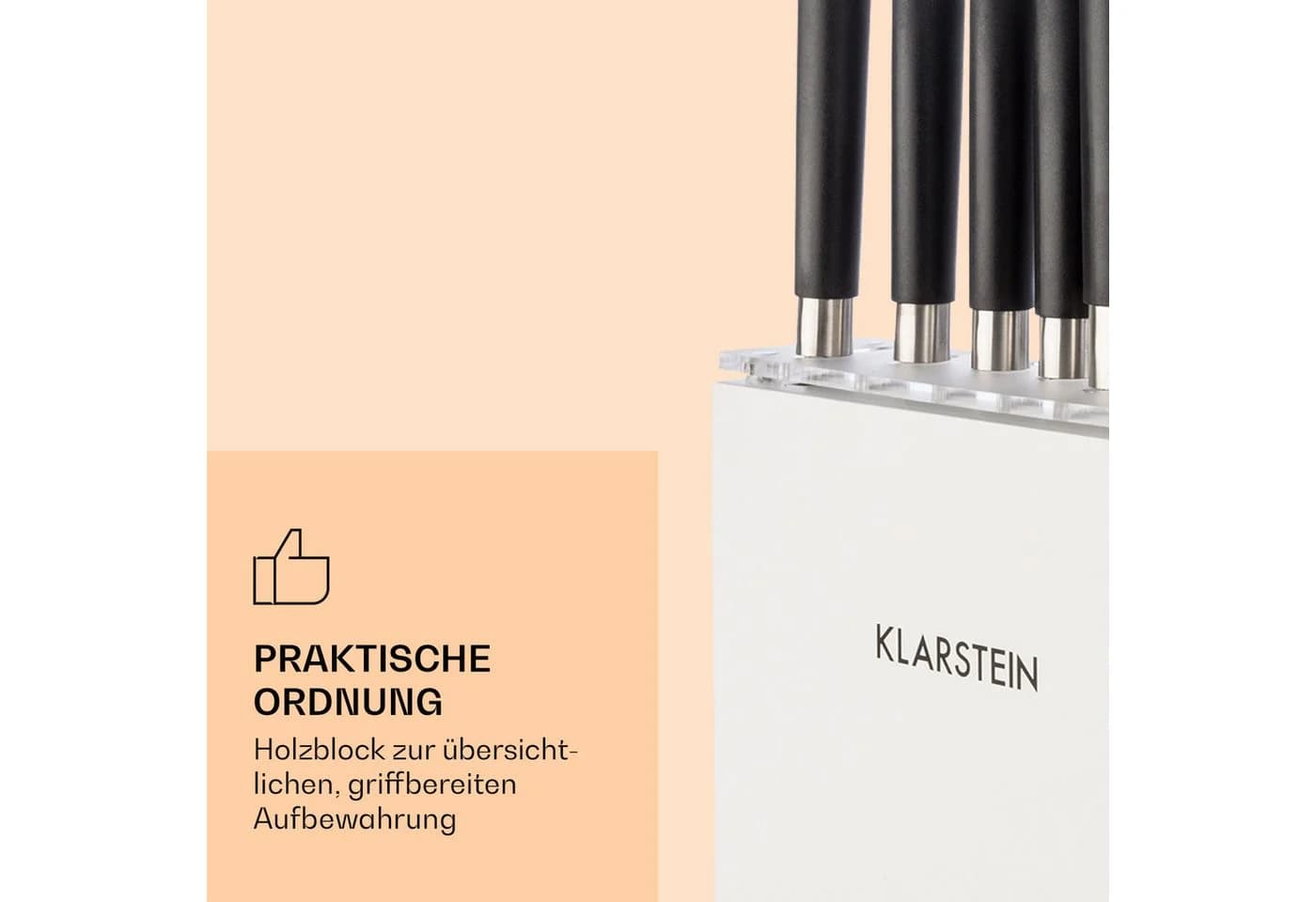 Klarstein Kitano Plus Messer-Set 7-tlg. mit Holzblock & Bambusbrett - Bild 5