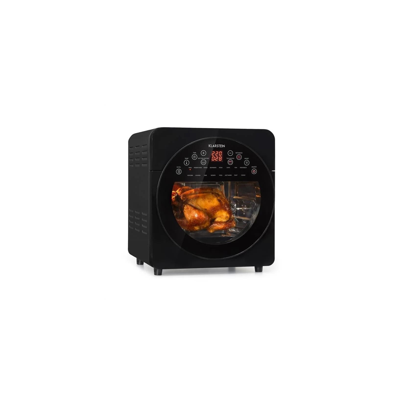 Klarstein AeroVital easy touch Heißluftfritteuse 1700W 14l Timer 16 Programme Metallic Schwarz