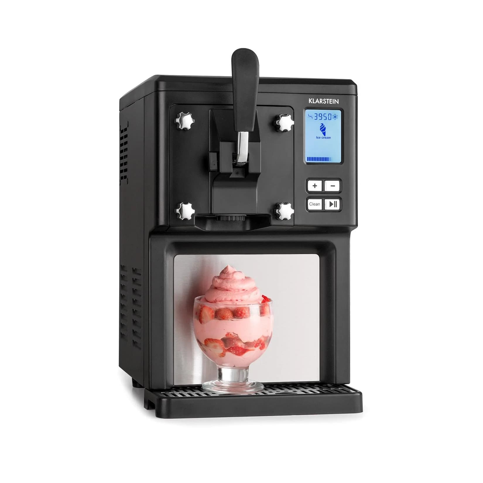Klarstein Sweet Sundae Eiscrememaschine Kompressor 1,5l Edelstahl Schwarz