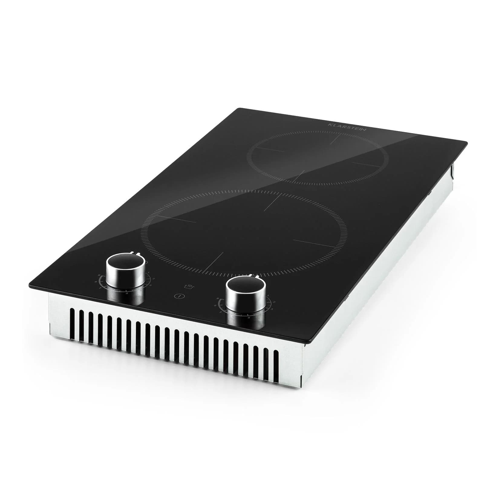 Kochheld Doppel-Induktionskochfeld 2900W Dreh-Regler Glas Schwarz