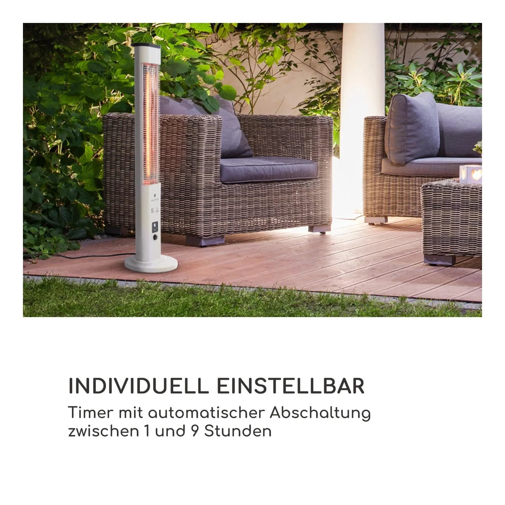 Blumfeldt Heat Guru Plus Outdoor Heizstrahler 1200W 3 Heizstufen Fernbedienung