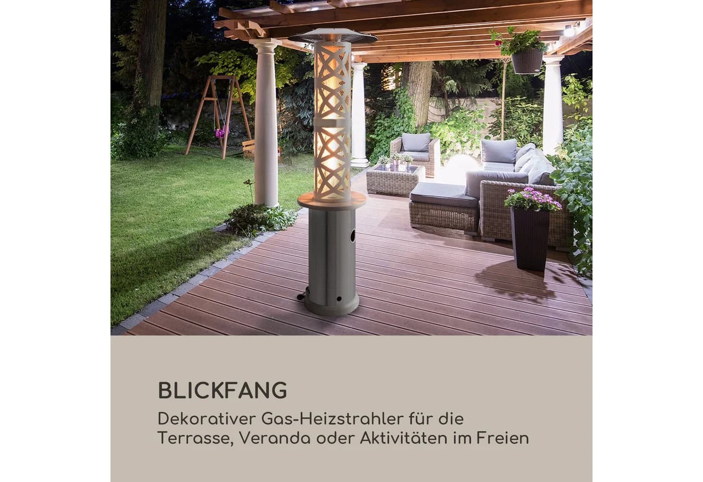 Blumfeldt Goldflame Style Terrassenheizstrahler 11,2 kW 360°-Wärmeverteilung - Bild 2