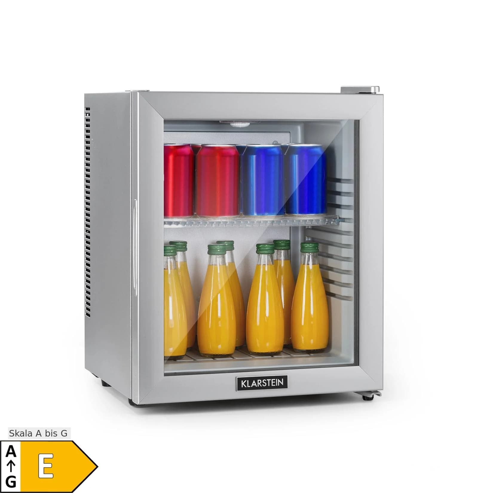 Brooklyn 24 Mini-Kühlschrank Glastür LED Ablage Klarstein