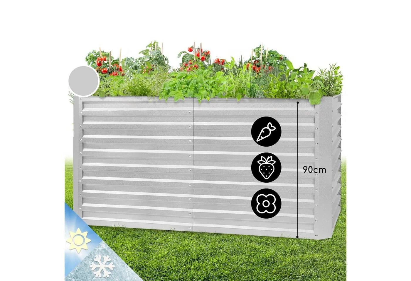 Blumfeldt Hochbeet High Grow Straight Metall Silber - Bild 2