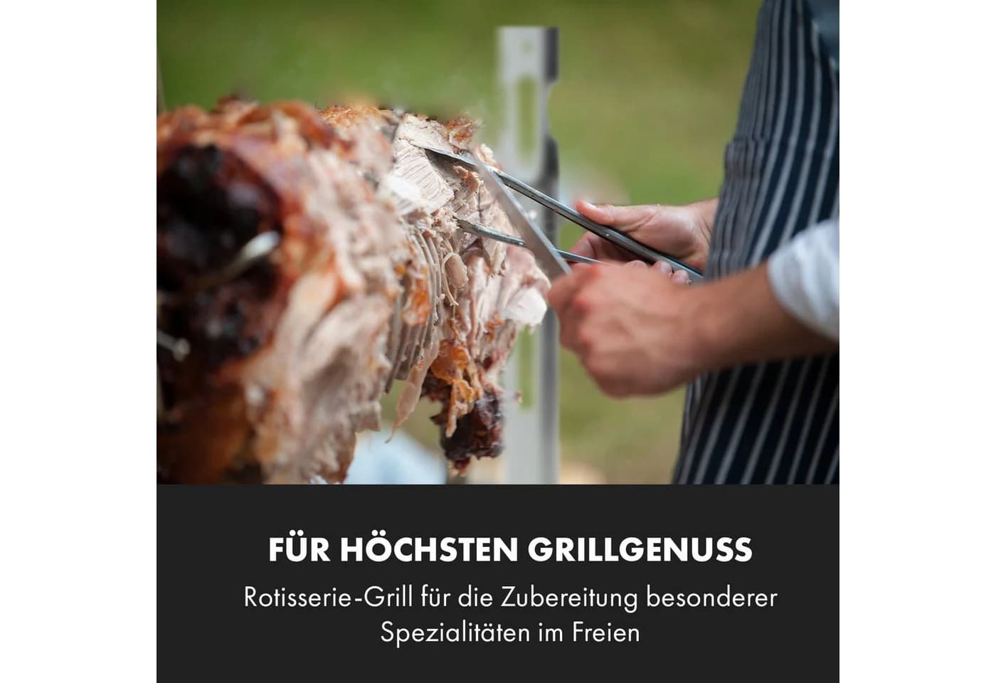 Klarstein Sauenland Survivor Grillspieß mit Motor Edelstahl