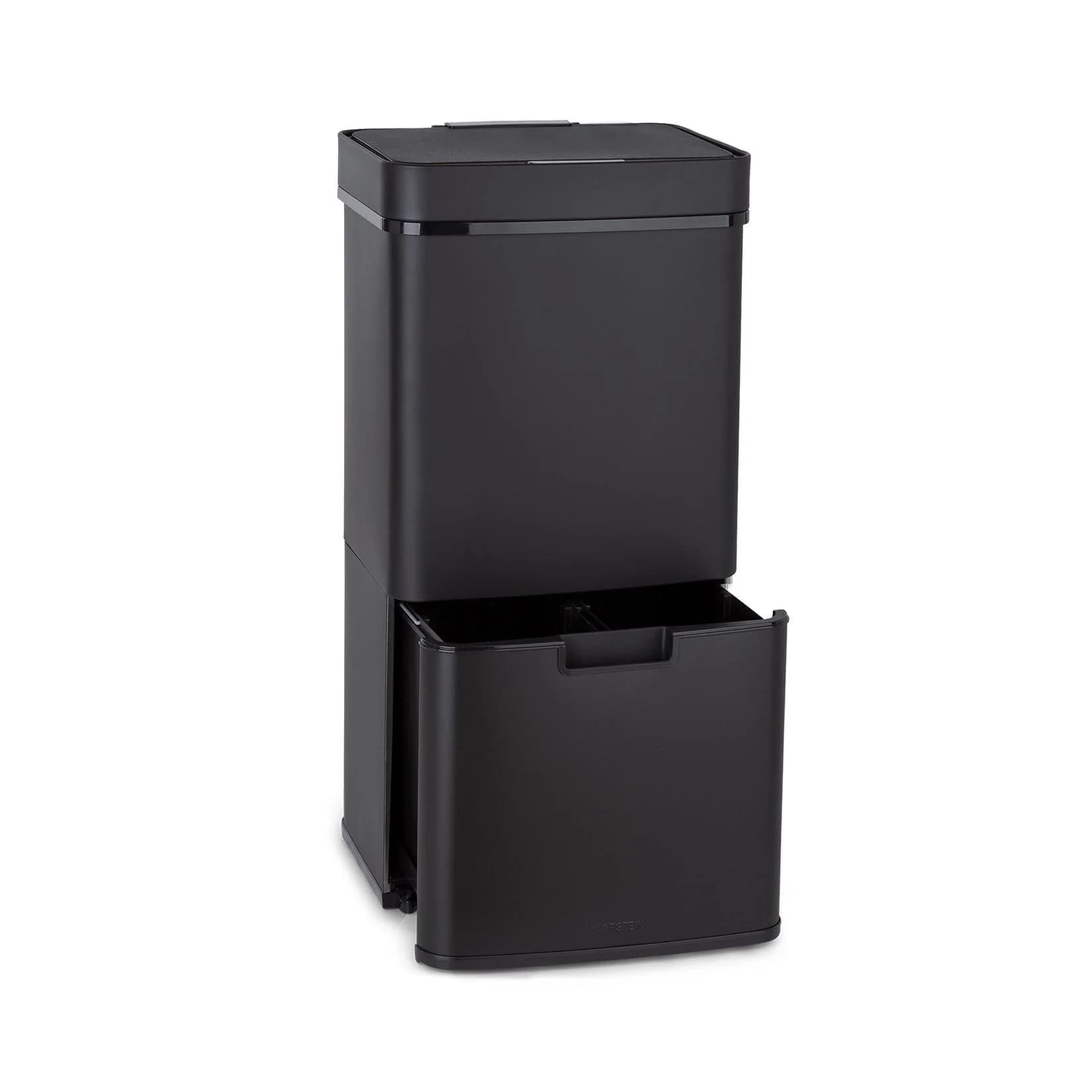 Klarstein Royal Trash Matte Black Sensor-Mülleimer 72 Liter Edelstahl