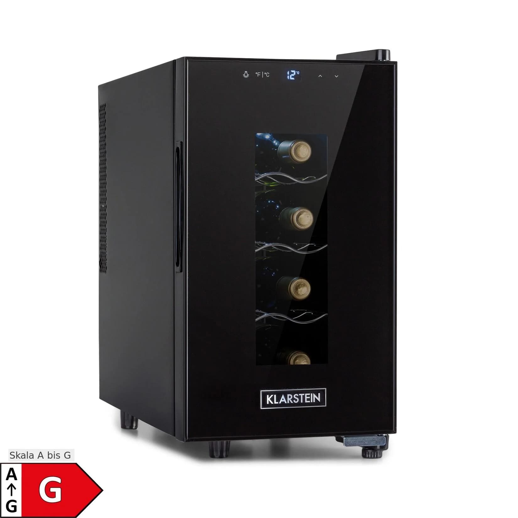 Klarstein Bellevin 8 Uno Weinkühlschrank 23L Edelstahl Glastür LED Touch