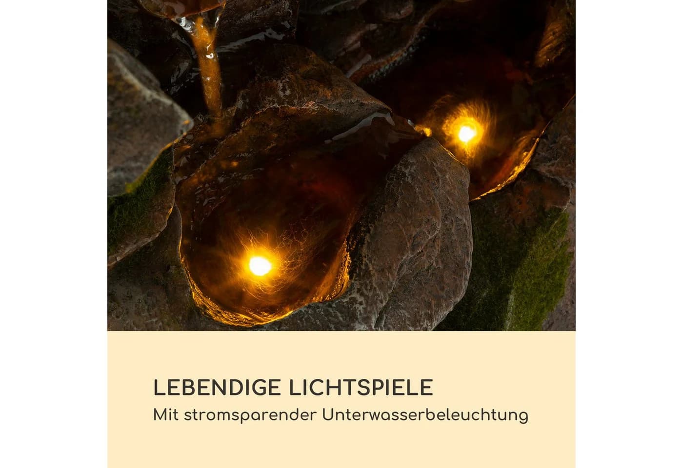 blumfeldt Wasserspiel Mystic Tree Solar Brunnen Polyresin Braun - Bild 4