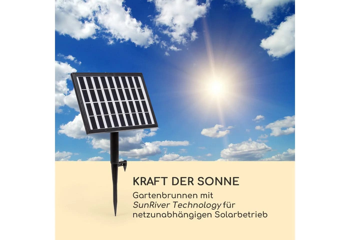 Blumfeldt Fez Solarbrunnen Braun mit LED-Beleuchtung