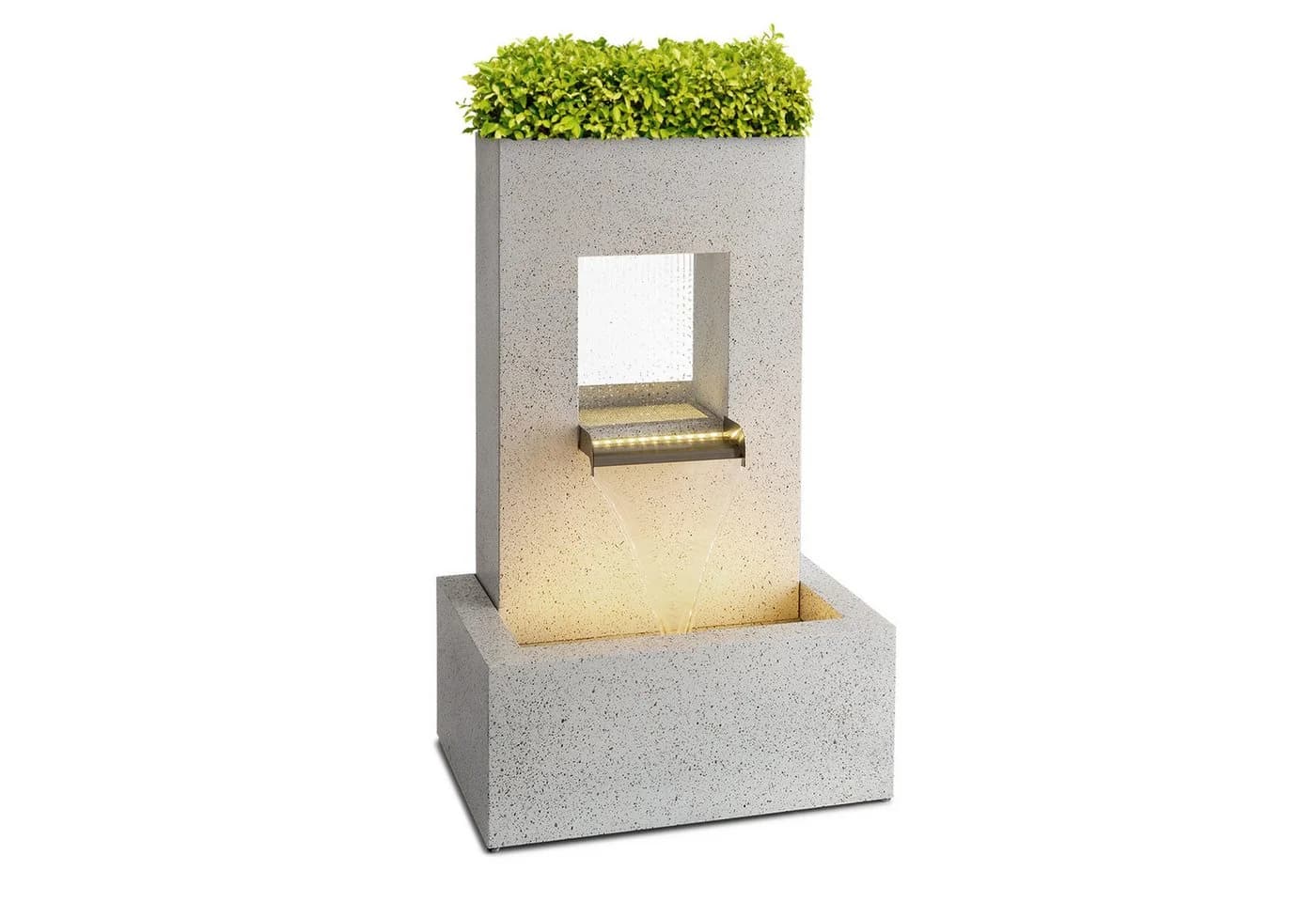 blumfeldt Bloomingstone Dekobrunnen mit LED-Beleuchtung Terrazzo Weiß - Bild 2