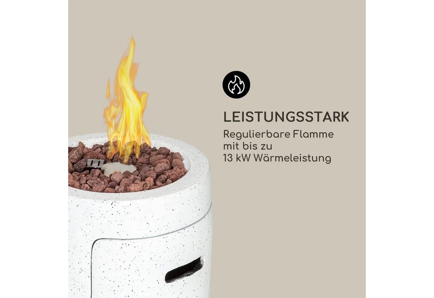 blumfeldt Feuerschale Crete Gas-Feuerstelle mit Lavastein - Bild 3